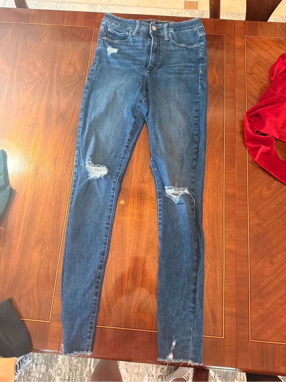 GAP Dark Blue Distressed Skinny Jeans